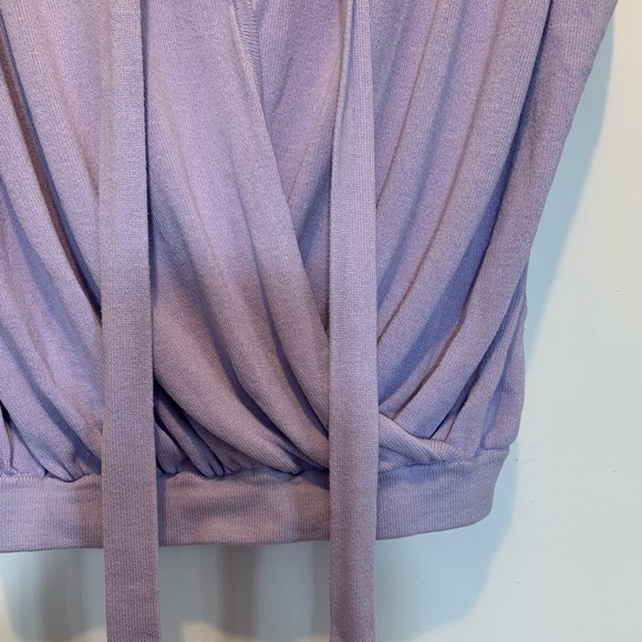 Anthropologie Rambuteau Surplice Lavender Wrap Tie Knit Top - Picture 5 of 9